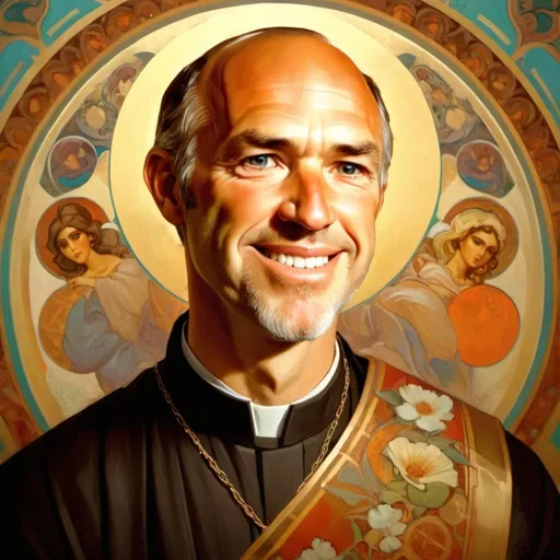 Prompt: Pastor Chuck Smith painted in the style of an Orthodox Icon