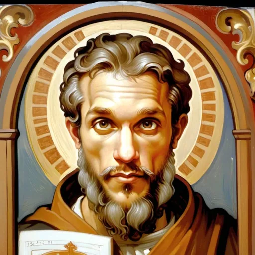 Prompt: Paint An Icon of St. Simon Peter in the style of rubens