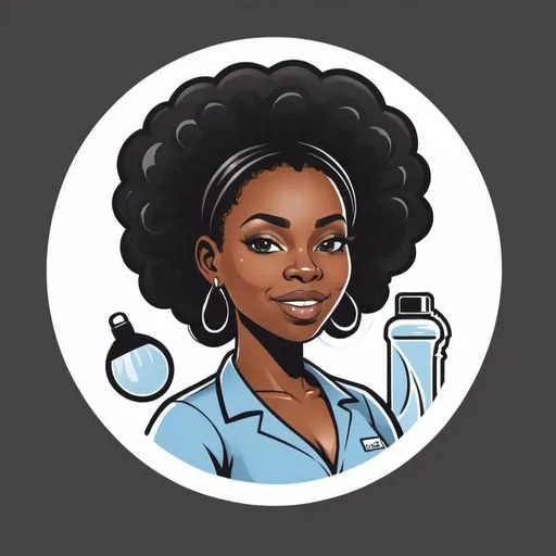 Prompt: male a logo that is a string black woman that owns a cleaning company 