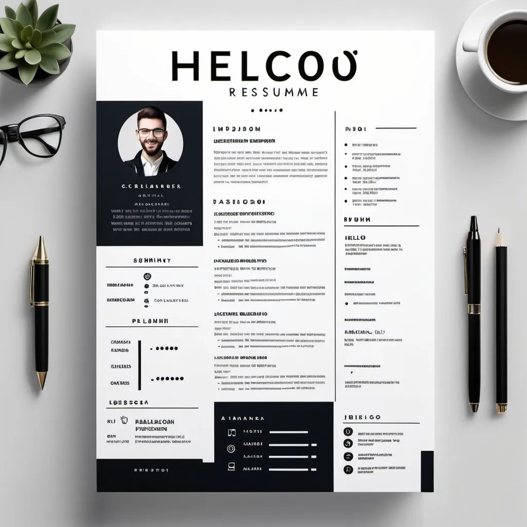 Prompt: "Hello! I would like to create a professional resume design. Can you help me with a layout that includes the following sections: my name, contact information, a summary or objective, work experience, education, skills, and any additional sections if needed? I prefer a clean and modern style with a balanced use of colors and graphics. Also, please provide suggestions for fonts and formatting. Thank you!"