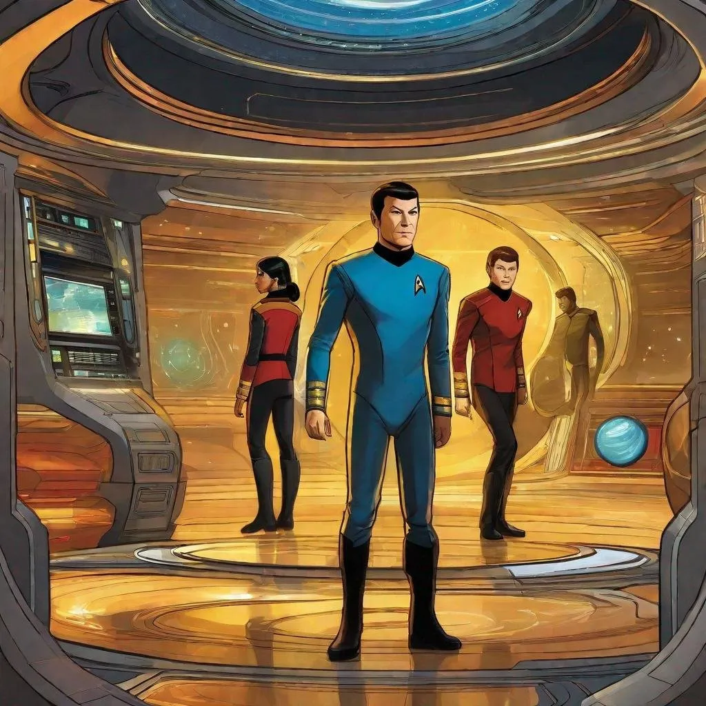 Prompt:  Star Trek teleporting technology . rpg art. Star trek art. 2d art. 2d, color