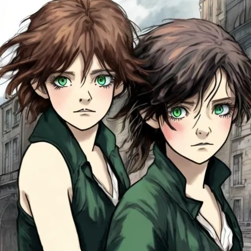 Prompt: emponine les miserables anime style. Hair color

Dark brown and Eye Color

Green