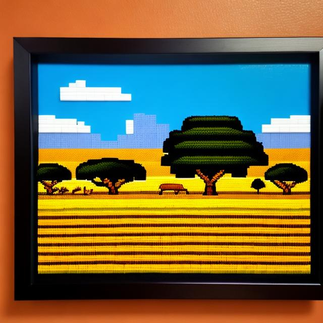 Prompt: african savannah pixel art