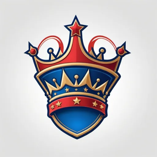 Prompt: Create some logos with the name Steve Wonder and add crown to the logo and also make the color of the logo blue and red