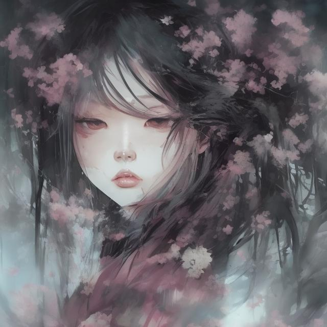 Prompt: Boatful blossom goddess, Chinese style veiling skirt, half body shot, cherry blossom scene, watercolor painting, pink color palettes, stunning, fantasy, unreal engine, cinematic lighting, mist, high quality, watercolor, Chinese style, floral, mystical, ethereal, detailed, goddess, half body shot, unreal, dramatic, misty lighting, cinematic, pink tones