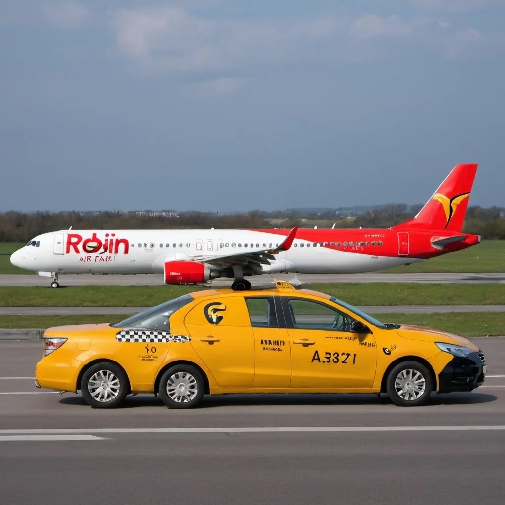 Prompt: robin air plane a321 on taxi way



