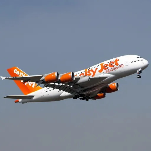 Prompt: easy jet as an a380



