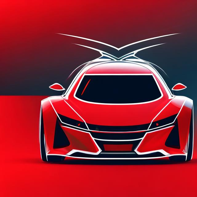 Prompt: a 2-door concept design car, futuristic and dynamic style, sharp headlamp, red line, with simple background