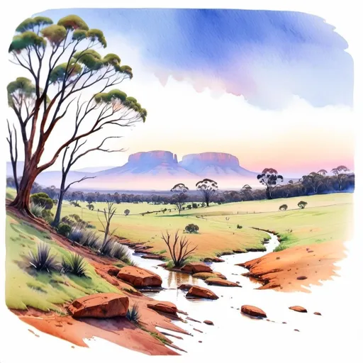 Prompt: Australian Landscape, watercolour art