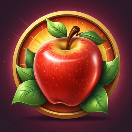 Prompt: apple fruit slot game symbol, game art,