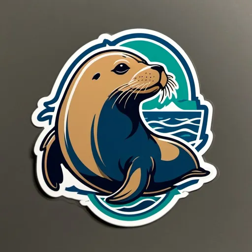 Prompt: sea lions football logo simplistic