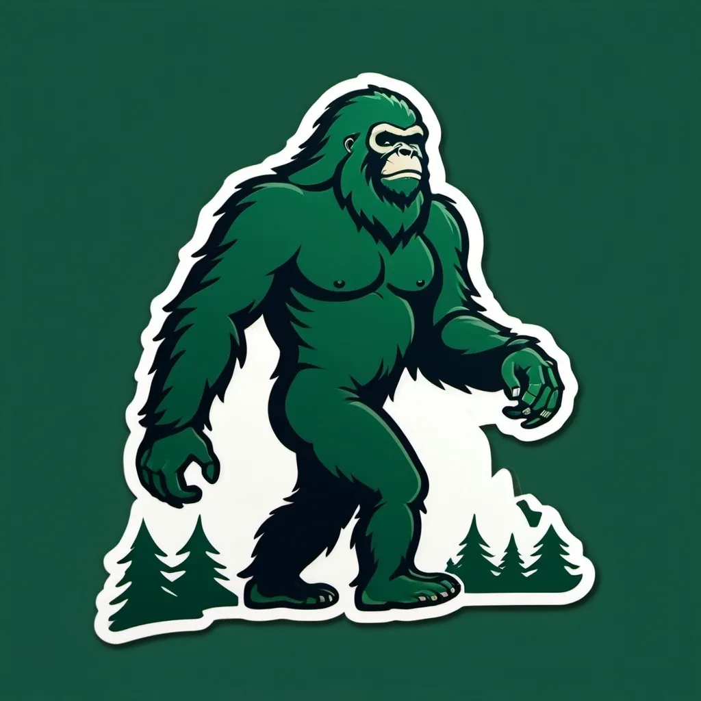 Prompt: Sasquatch football logo dark green simplistc
