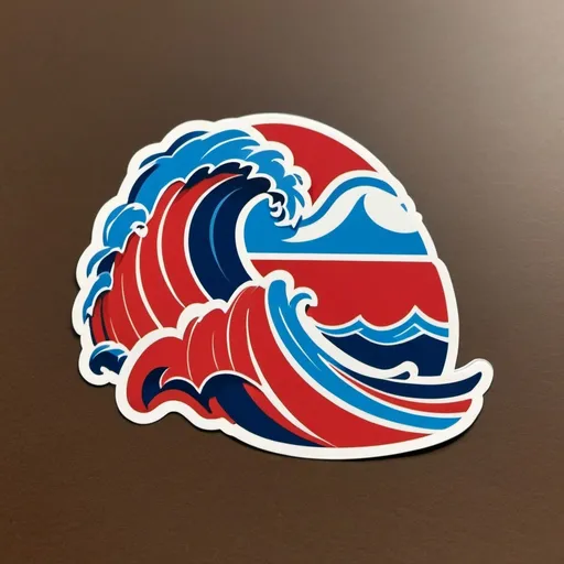 Prompt: wave football logo red and blue