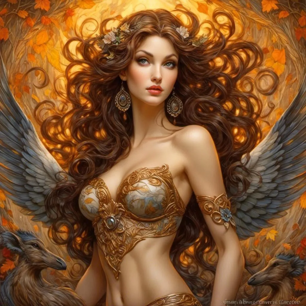 Prompt: <mymodel> Stunningly beautiful masterpiece, goddess, Jay Scott Campbell, body by Jay Scott Campbell, oil painting, 64k, tattoos, bare midriff, tall and slender, brown hair, big eyes, sunkist skin, modern