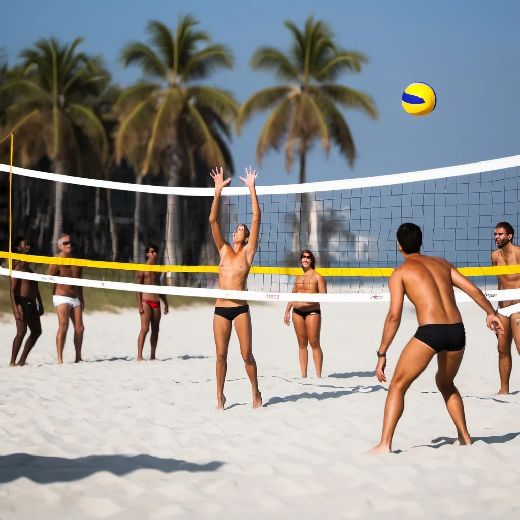 Prompt: beach volley ball 