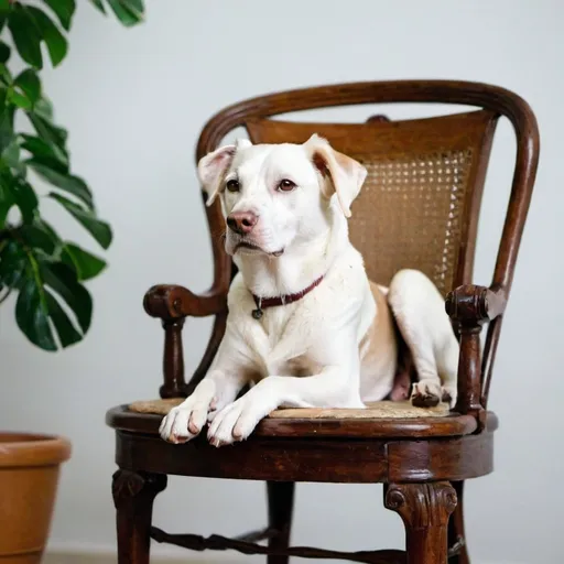 Prompt: Dog on chair