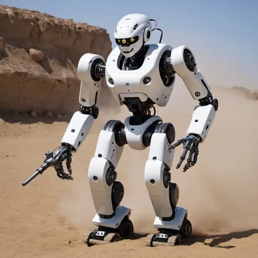 Prompt: Robotics in defence. Make it look cool 