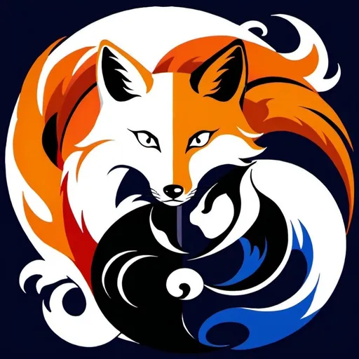 Prompt: yin and yang kitsune