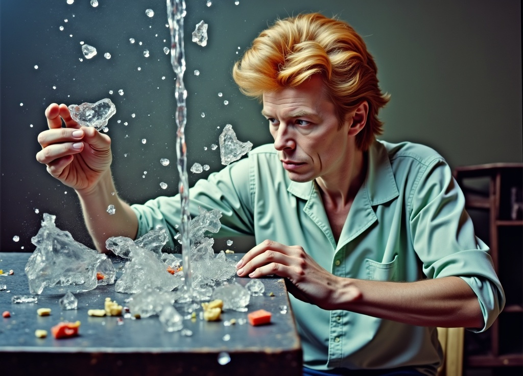 Prompt: mystery movie, david bowie, avant garde