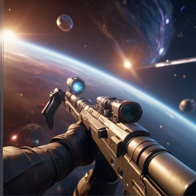 Prompt: universe, galaxy, first person perpective, high quality, unreal engine.

