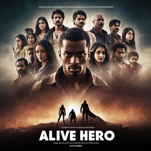 Prompt: Alive hero title movie