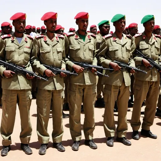 Prompt: Somaliland troops