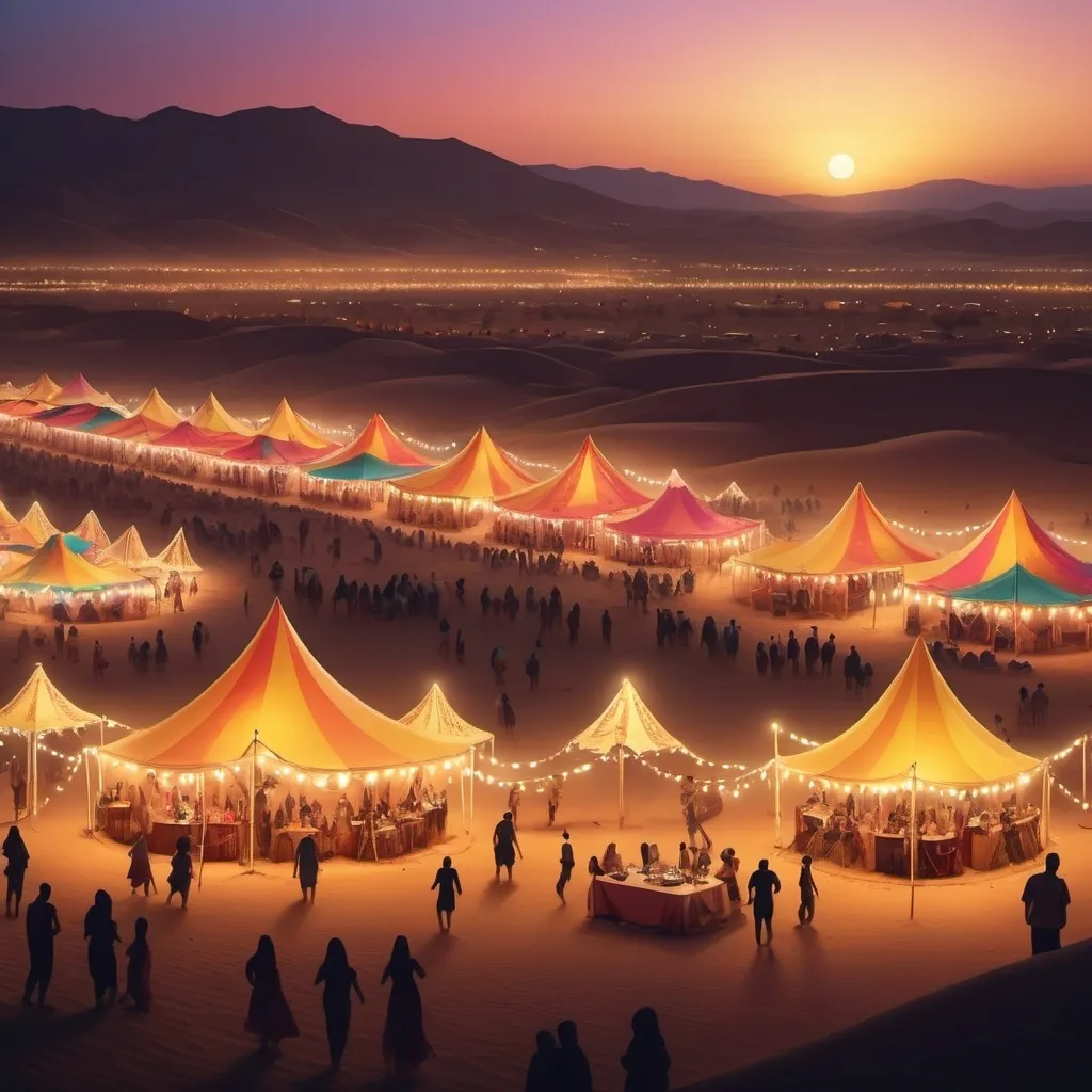 Prompt: festival in the desert