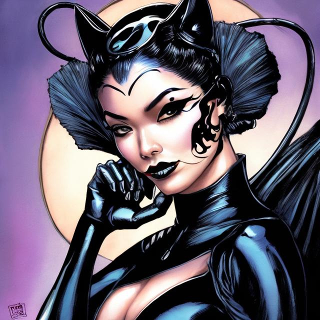 Prompt: CATWOMAN GEISHA 