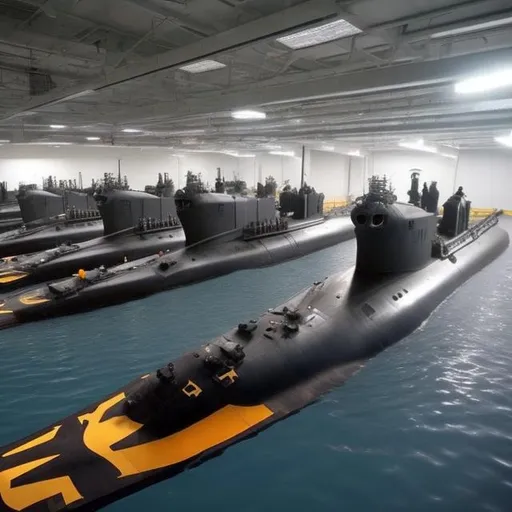 Prompt: Naval submarine fleet