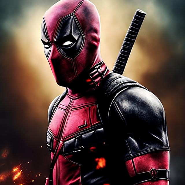 Prompt: High-resolution hyperrealistic photo of superhero DEADPOOL, black costume, uhd, hdr, 64k