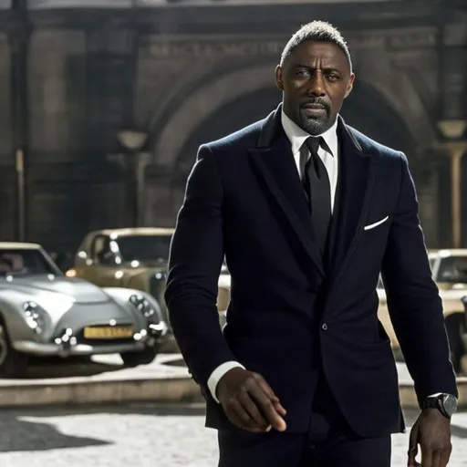 Prompt: Idris Elba as James Bond in from Russia with love 