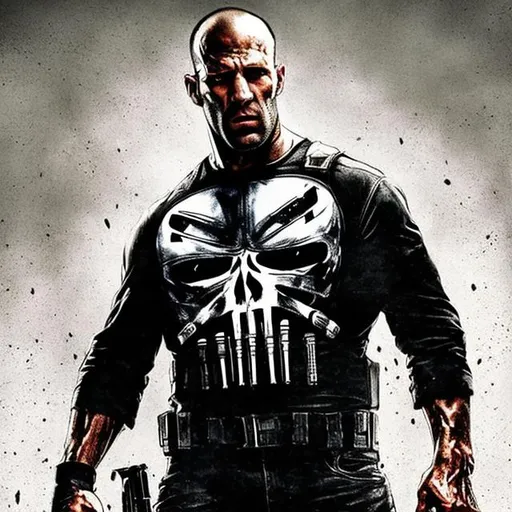 Prompt: JASON STATHAM AS THE PUNISHER 