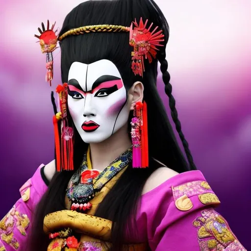 Prompt: Beautiful drag queen samurai 