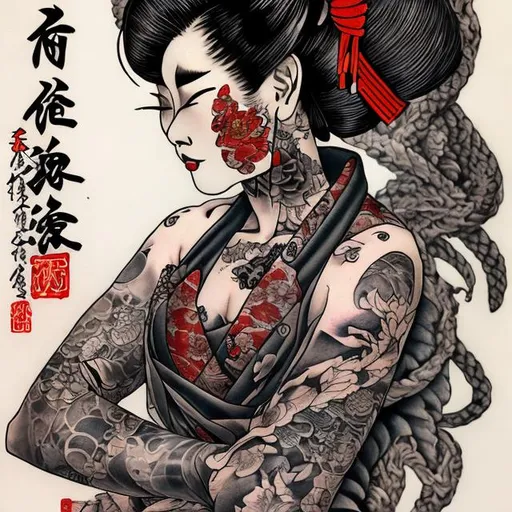 Prompt: TATTOOED GEISHA DOCTOR