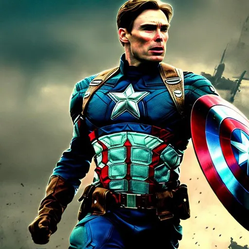 Prompt: CREATE A HIGHLY DETAILED IMAGE OF CILLIAN MURPHY AS CAPTAIN AMERICA