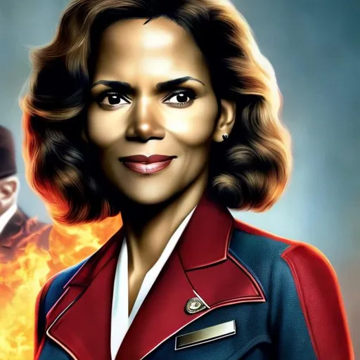 Prompt: HALLE BERRY AS AGENT CARTER IN COLOR