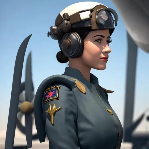 Prompt: FEMALE NAVAL PILOT