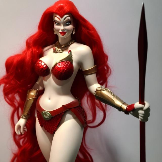 Prompt: JESSICA RABBIT AS RED SONJA