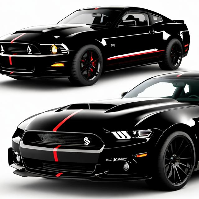 Prompt: KNIGHTRIDER BLACK FORD MUSTANG SHELBY CAR