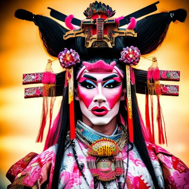 Prompt: Beautiful drag queen samurai 