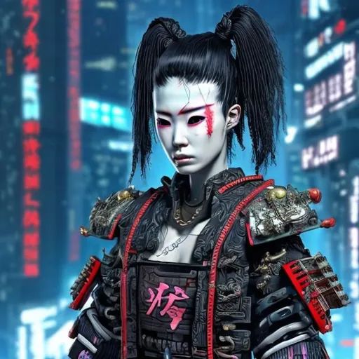 Prompt: CYBERPUNK FEMALE SAMURAI