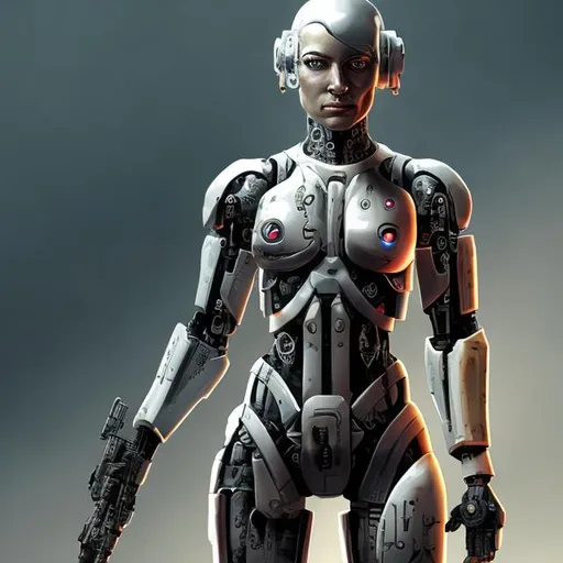 Prompt: CYBORG FEMALE SOLDIER