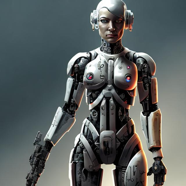 Prompt: CYBORG FEMALE SOLDIER