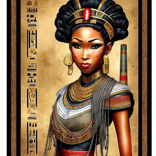 Prompt: BLACK EGYPTIAN FEMALE GEISHA 