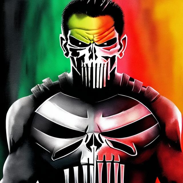 Prompt: CREATE A HIGHLY DETAILED COLORFUL IMAGE OF THE PUNISHER