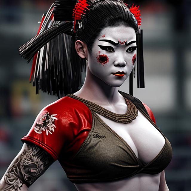 Prompt:  FEMALE GEISHA MMA FIGHTER
