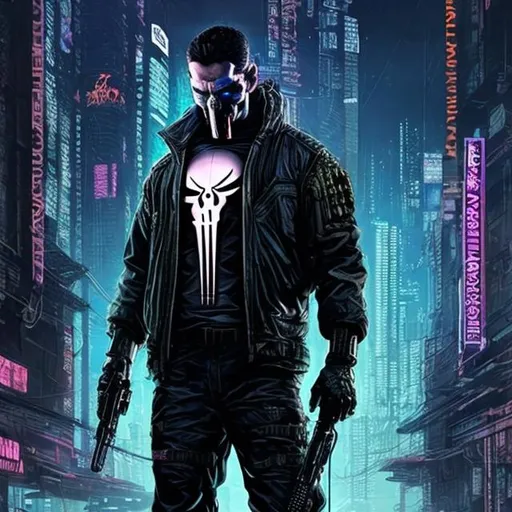 Prompt: CYBERPUNK THE PUNISHER