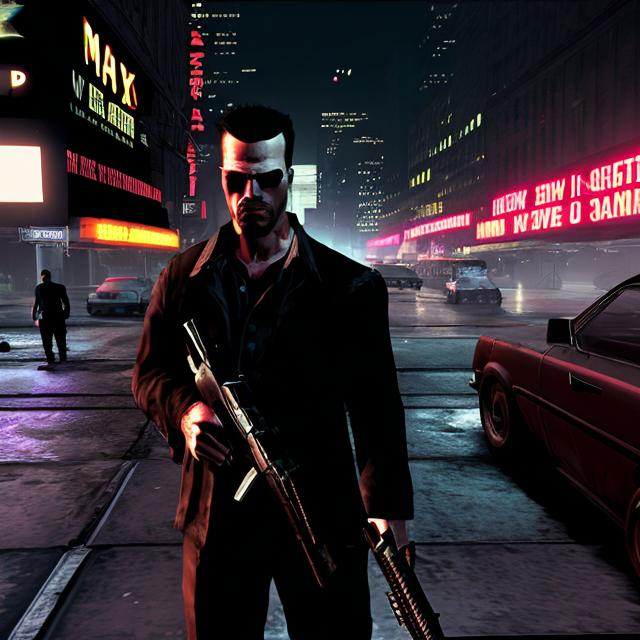 Prompt: MAX PAYNE IN A DARK NEO NOIR NEW YORK
