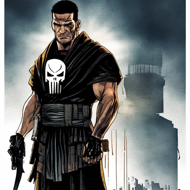 Prompt:  THE PUNISHER AS A SHINOBI