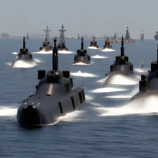 Prompt: Naval submarine fleet